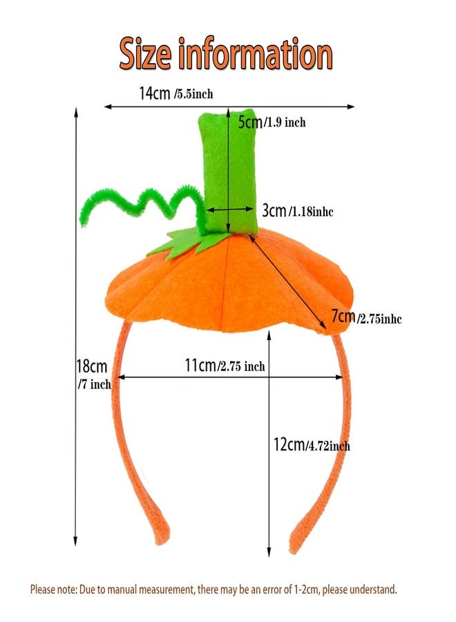 Dancepanda Halloween Pumpkin Headband Pumpkin Hat for Women Adult Kids -Pumpkin Headband hat Dress Up Headband (Root stem style) - Image 2
